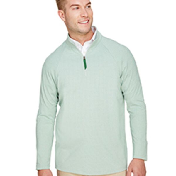 CrownLux Performance™ Men's Clubhouse Micro-Stripe Quarter-Zip Thumbnail